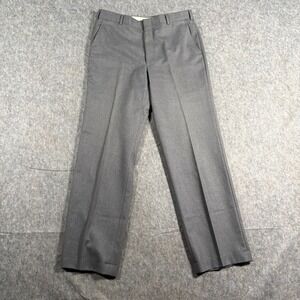 John‎ Alexander Men's Dress Pants Size 34 Hartmarx Grey Flat Front Straight Leg